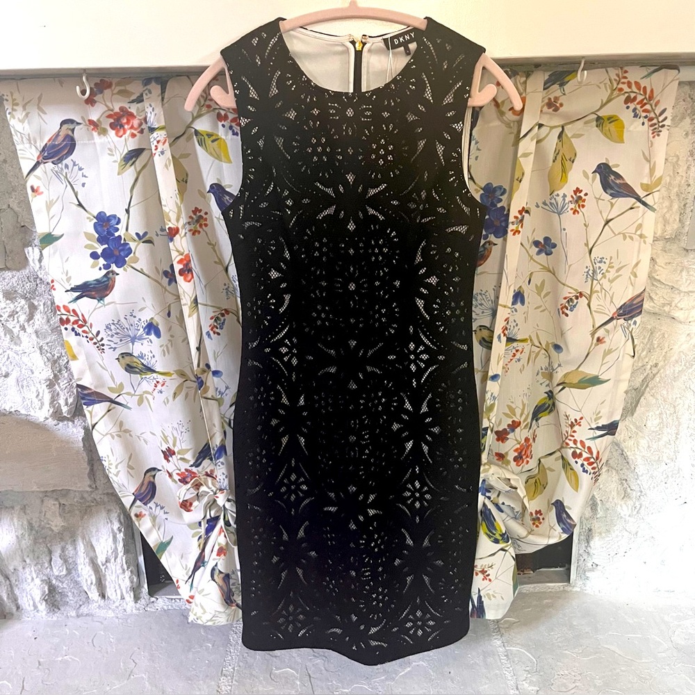 DKNY Black Cut Out Midi Dress Size 4
